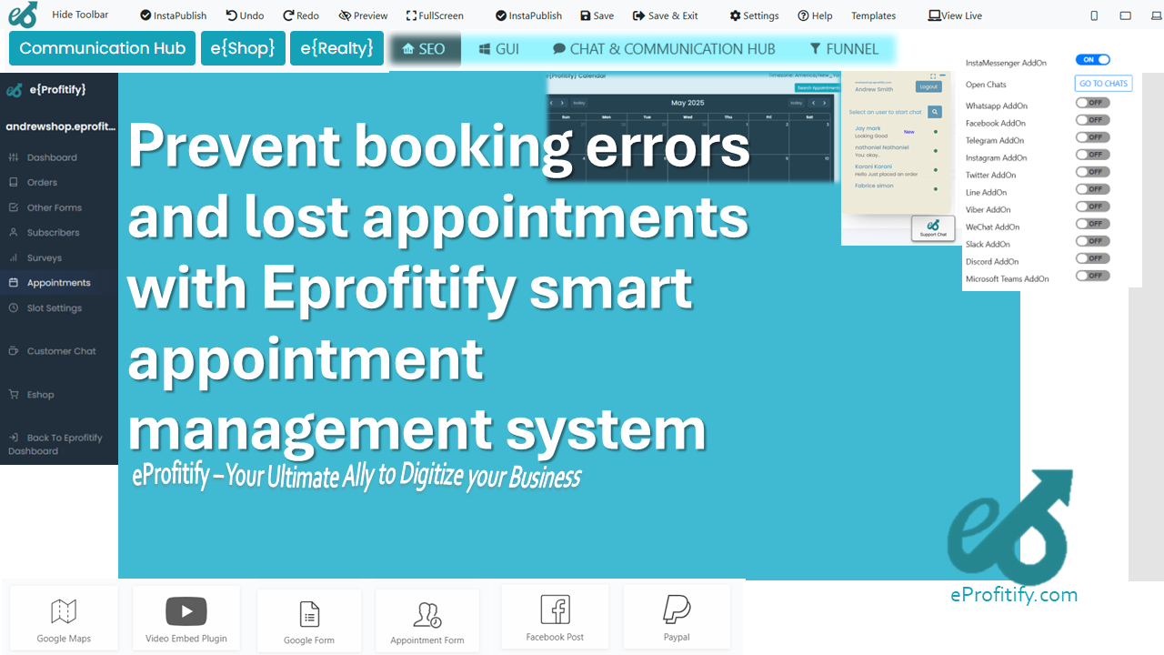 Prevent booking errors and lost appointments with Eprofitify smart appointment management system